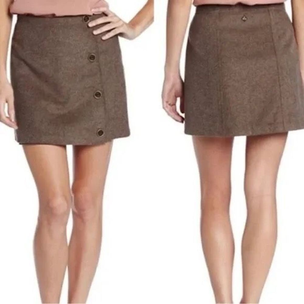 ✨prAna Wool Blend Nicky Wrap Espresso Brown Mini Skirt✨